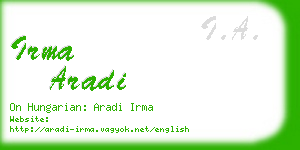 irma aradi business card